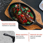 Sartén Fajita Hierro Fundido Esmaltado 25x18cm