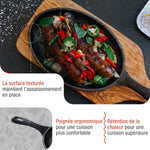 Poêle pour Fajitas en Fonte Émaillée 25×18 cm