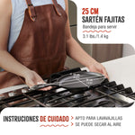 Sartén Fajita Hierro Fundido Esmaltado 25x18cm