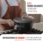 Horno Holandés Hierro Fundido Esmaltado 5.7L