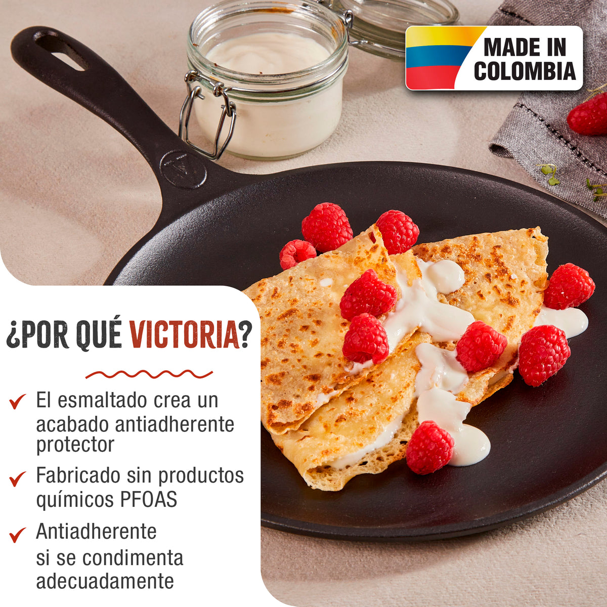 Plancha Comal Hierro Fundido Esmaltado Ø 26.6cm