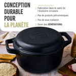Cocotte et Poêle Combo en Fonte Émaillée 5.7 L