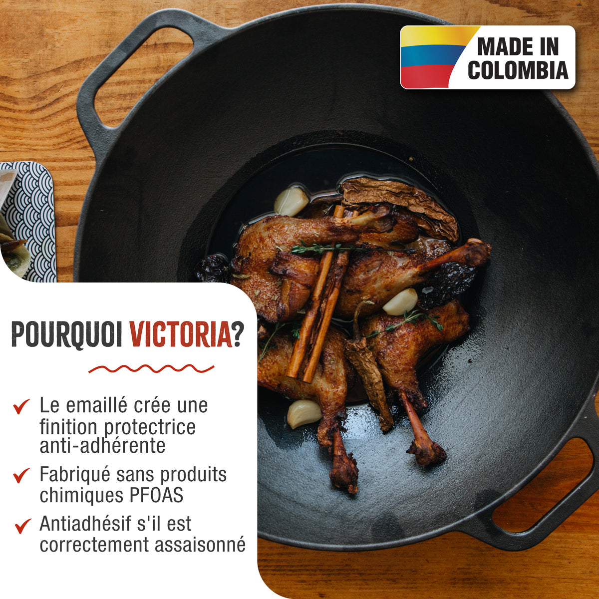 Wok en Fonte Émaillée Ø35.5 cm