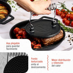 Prensa Hamburguesas Hierro Fundido Esmaltado 16.5cm