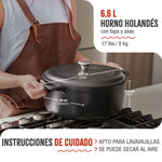 Horno Holandés Hierro Fundido Esmaltado 6.6L