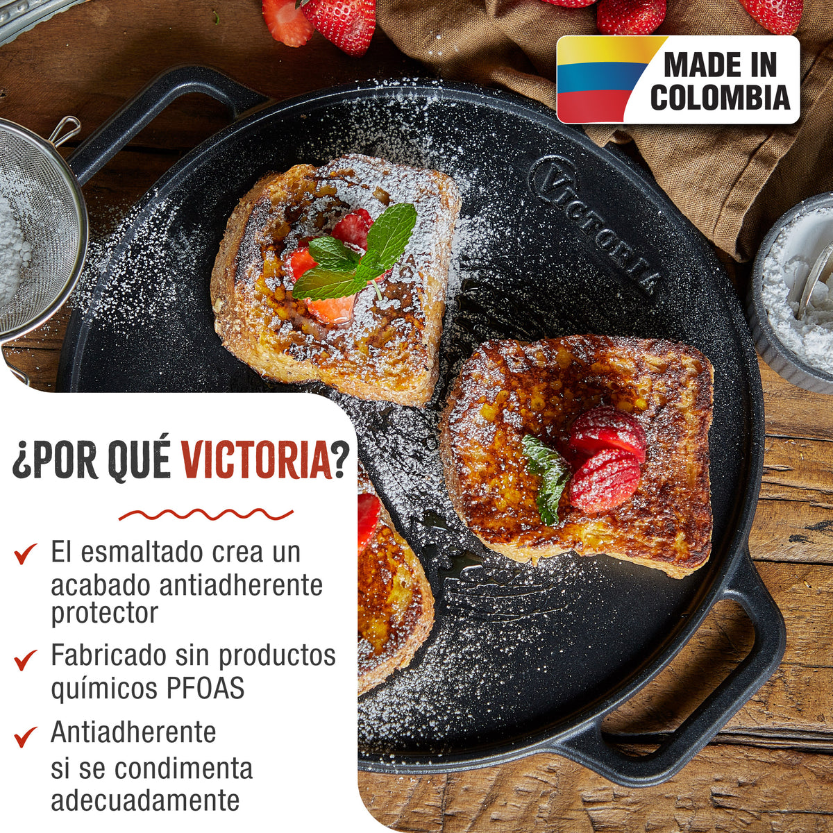 Plancha Asar Redonda Hierro Fundido Esmaltado 32 cm