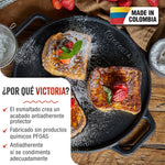 Plancha Asar Redonda Hierro Fundido Esmaltado 32 cm