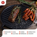 Plancha Asar Redonda Hierro Fundido Esmaltado 32 cm