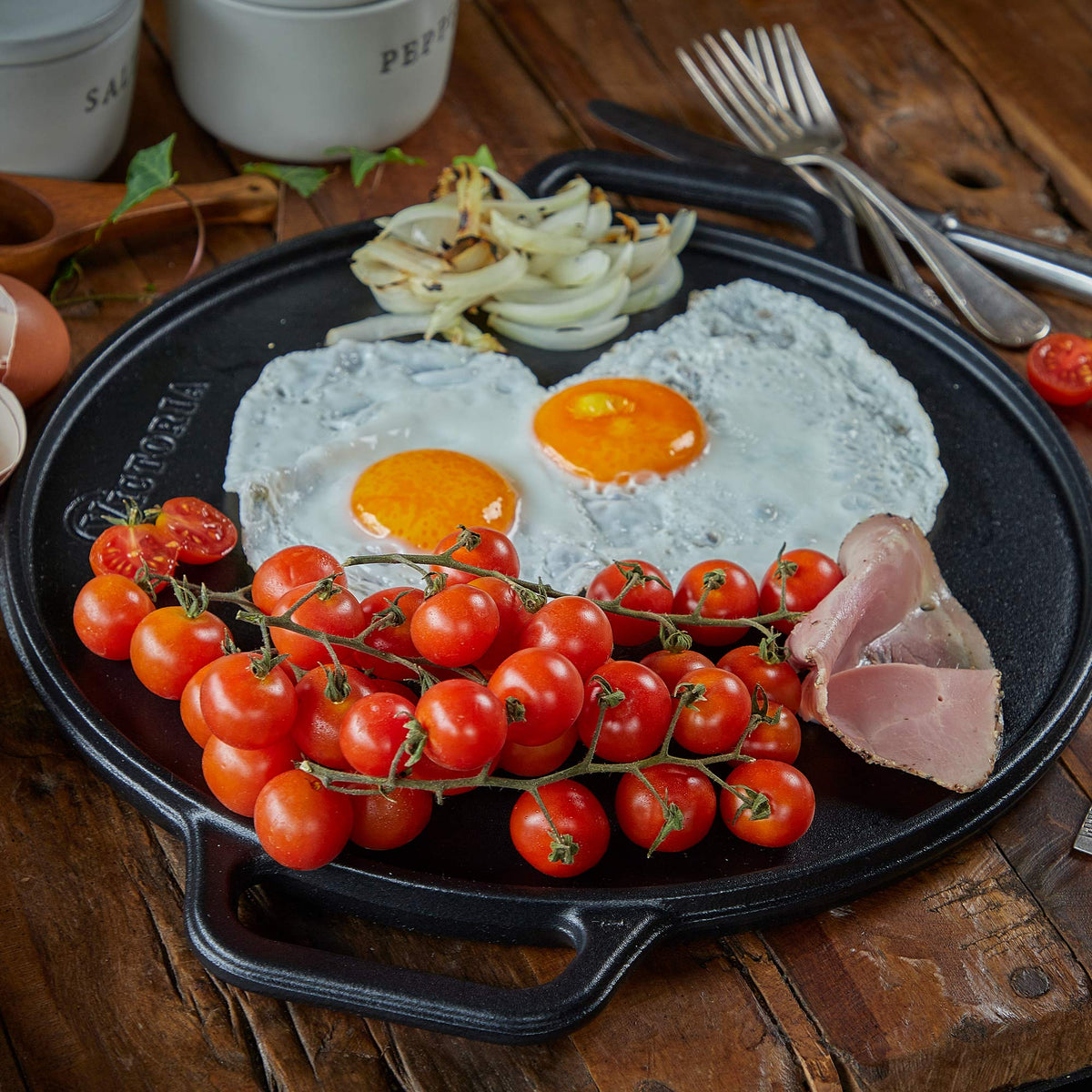 Plancha Asar Redonda Hierro Fundido Esmaltado 32 cm