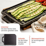 Wendbare Grillplatte Emaillierte Gusseisen 33x21 cm
