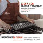 Plancha Asar Reversible Hierro Fundido Esmaltado 33x21cm