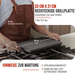 Wendbare Grillplatte Emaillierte Gusseisen 33x21 cm
