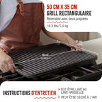 Plaque à Griller Réversible en Fonte Émaillée 50×35 cm
