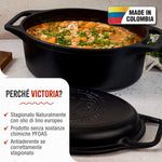 Forno Olandese Pentola Combo Ovale in Ghisa Stagionata 5.7 L