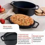 Forno Olandese Pentola Combo Ovale in Ghisa Stagionata 5.7 L