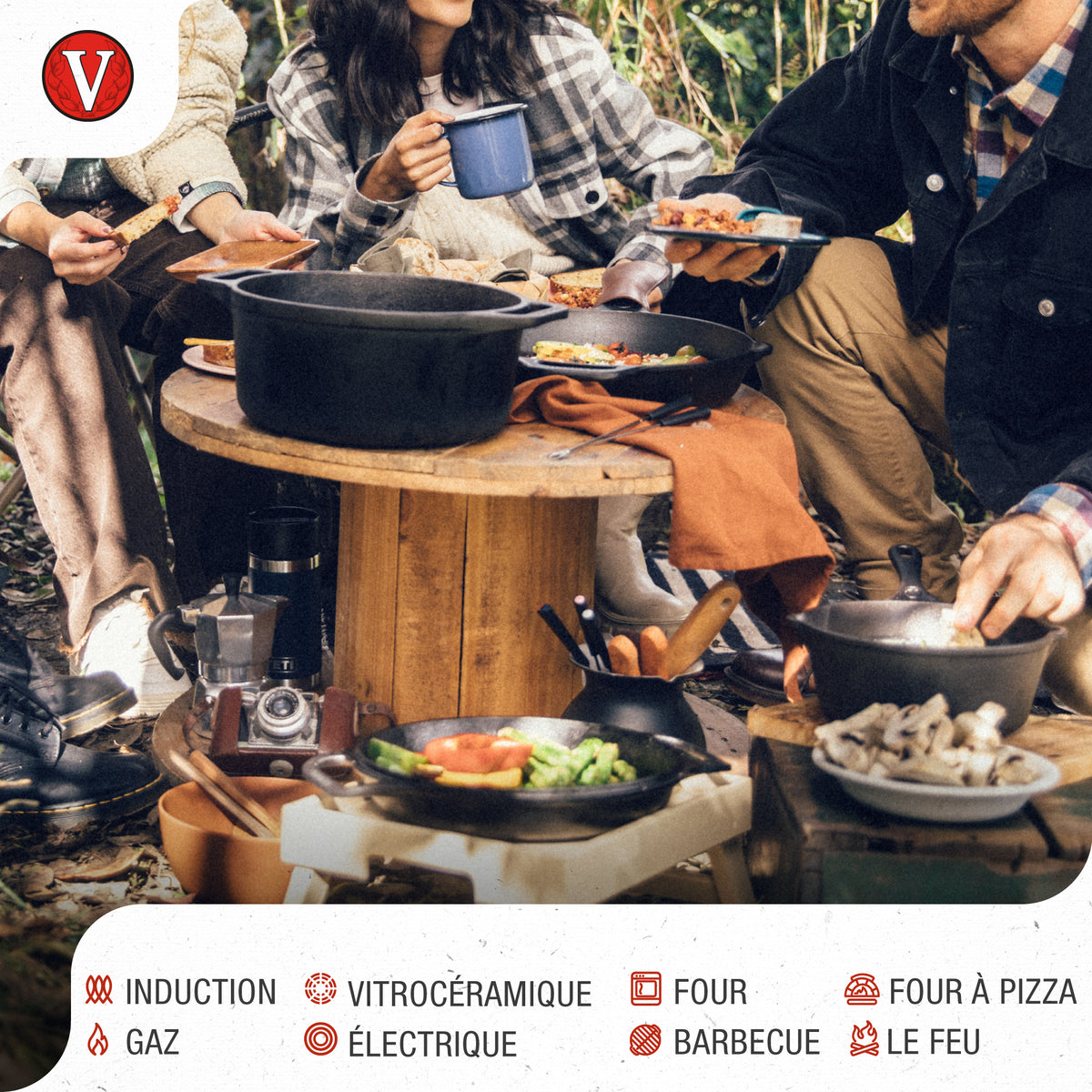 Cocotte et Poêle Combo en Fonte Assaisonnée 5.7 L