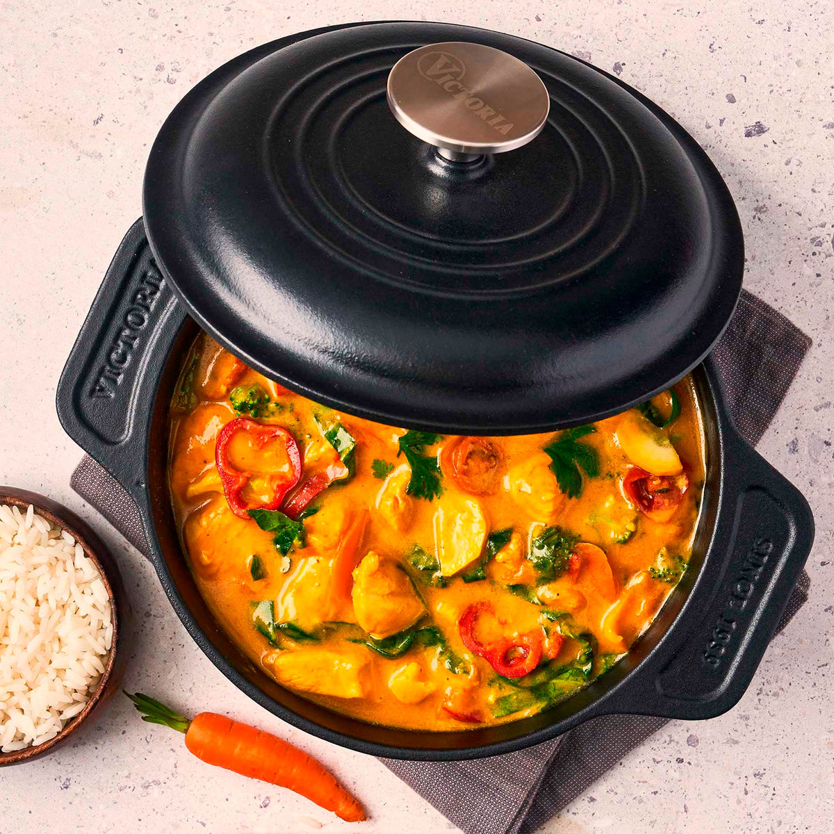 Horno Holandés Hierro Fundido Curado 1.9L