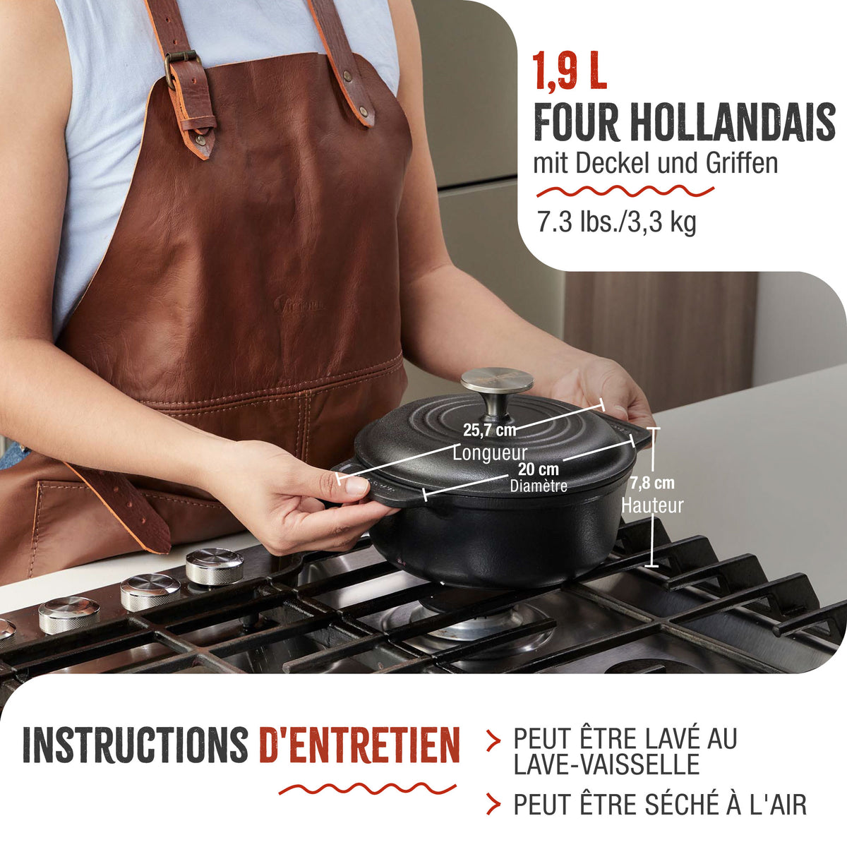 Cocotte en Fonte Émaillée 1.9 L