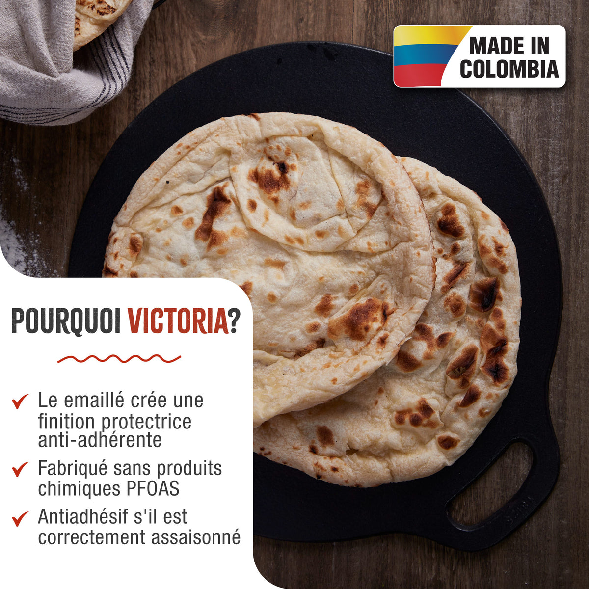 Plaque à Griller pour Pizza Budare en Fonte Émaillée Ø38 cm