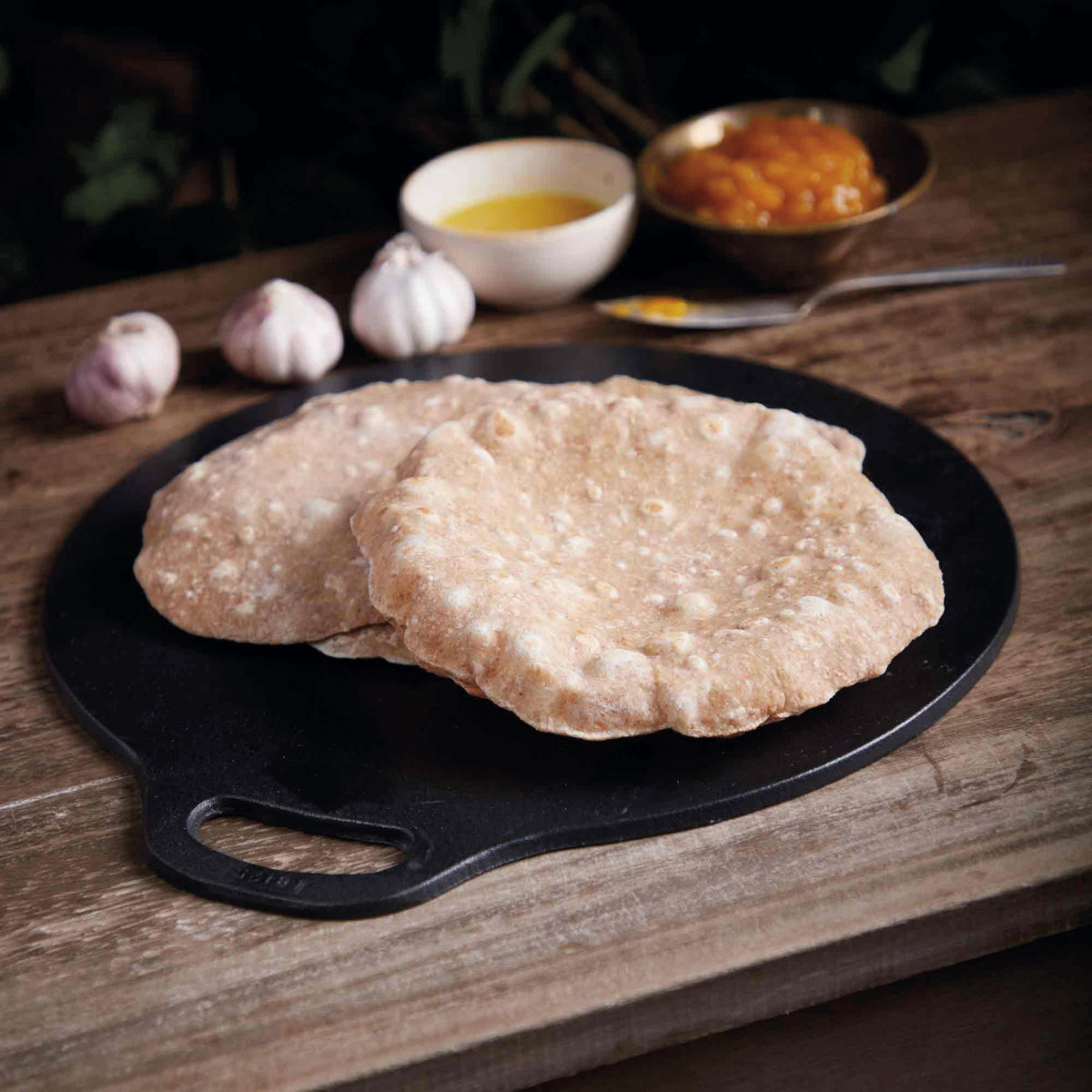 Grillplatte Budare Gusseisen Emailliert Ø 38 cm