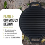 Wendbare Runde Grillplatte Emaillierte Gusseisen Ø32 cm