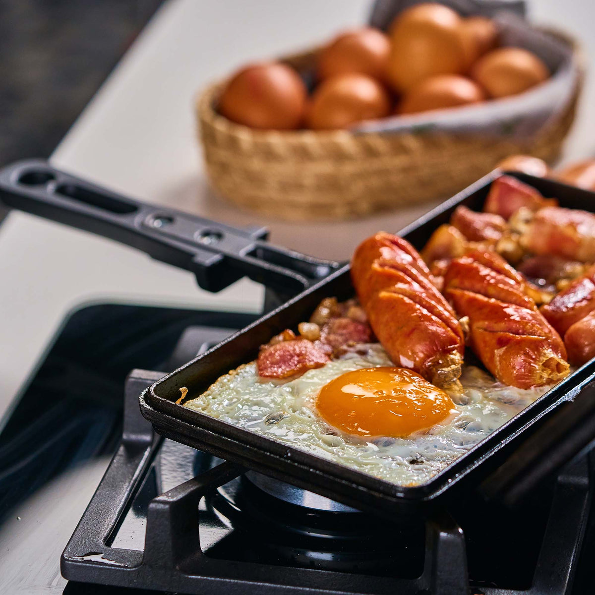 Sandwichera Hierro Fundido Curado 27x14cm