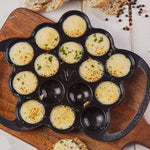 Poffertjes Pfanne Gusseisen Eingebrannt 15 Mulden fur Mini-Pancakes Takoyaki