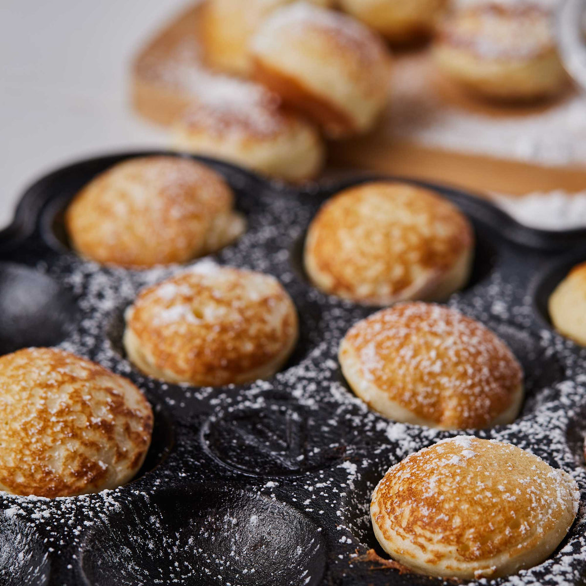 Poffertjes Pfanne Gusseisen Eingebrannt 15 Mulden fur Mini-Pancakes Takoyaki