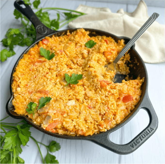 Arroz cremoso de pescado y camarón