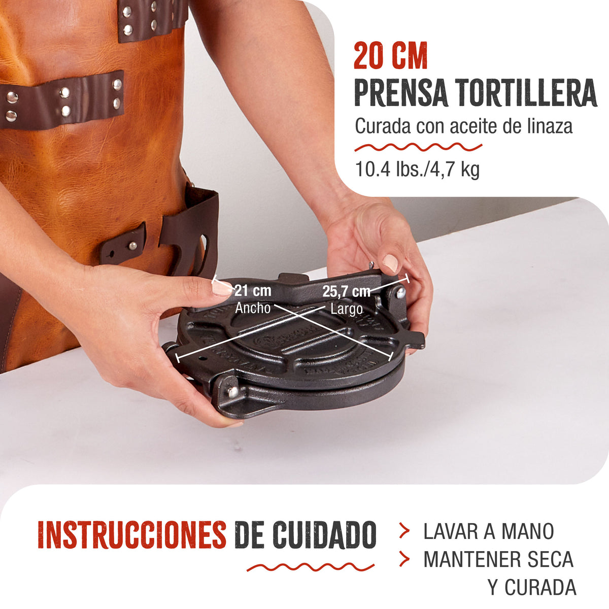 Tortillera Pataconera Hierro Fundido Curado Ø 20 cm