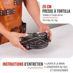Presse à Tortilla - Pataconera en Fonte Assaisonné Ø20 cm