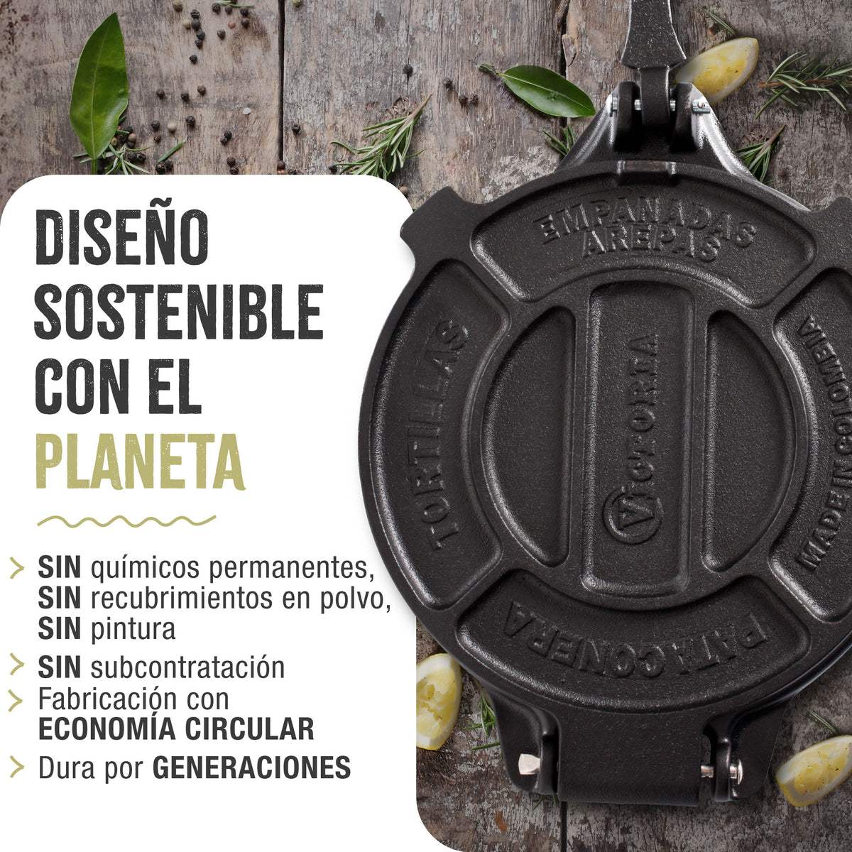 Tortillera Pataconera Hierro Fundido Curado Ø 20 cm