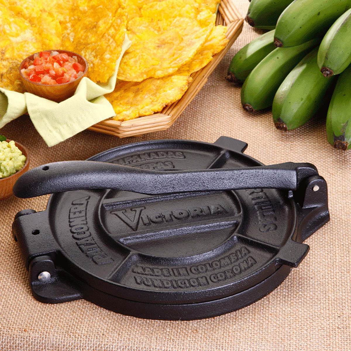 Pressa per Tortillas - Pataconera Colombiana in Ghisa Stagionata Ø16.5 cm