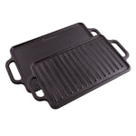 Plancha Asar Reversible Hierro Fundido Curado 33x21cm