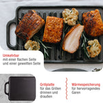 Wendbare Grillplatte Gusseisen Eingebrannt 33x21 cm