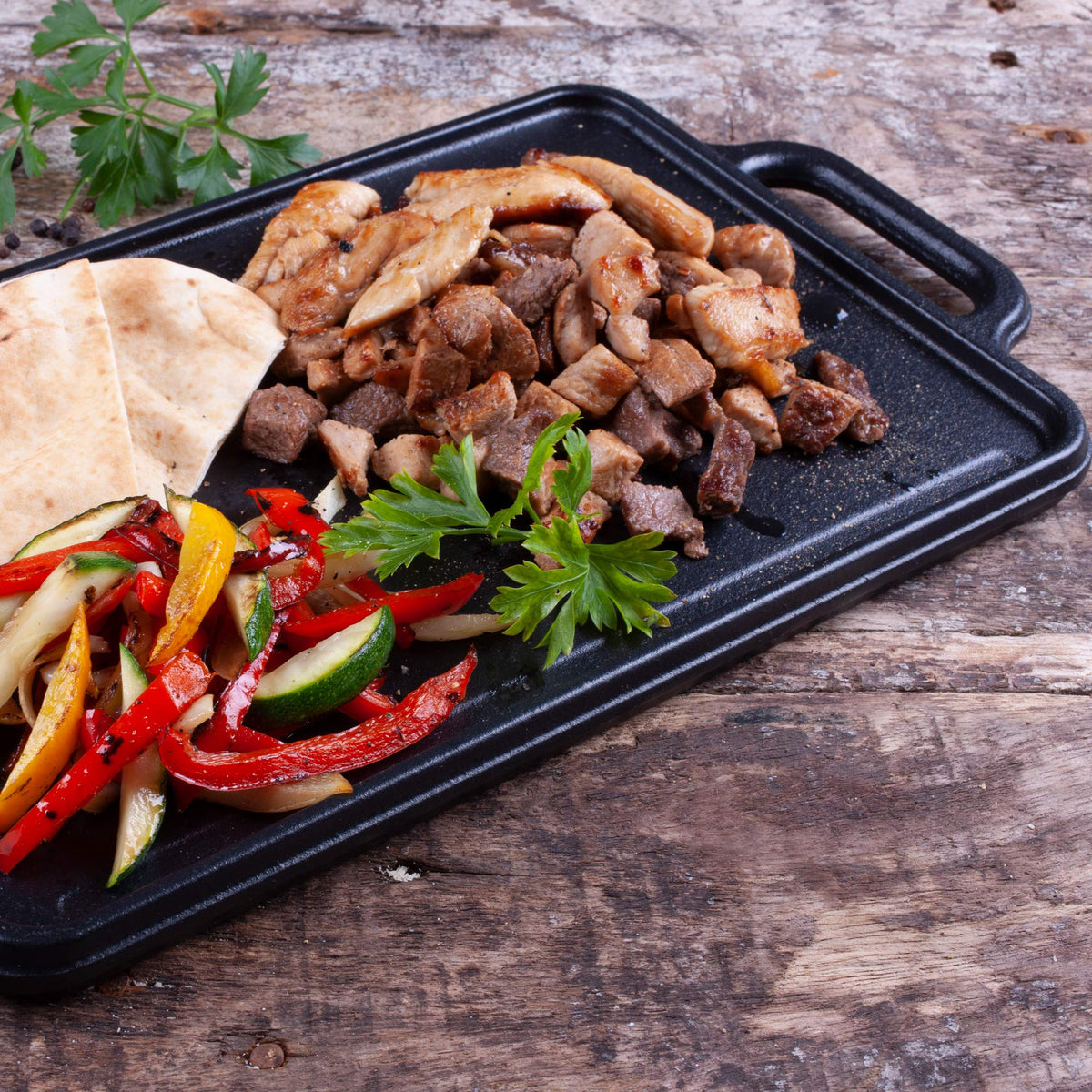 Plancha Asar Reversible Hierro Fundido Curado 33x21cm