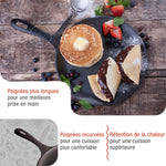 Plaque à Griller Comal en Fonte Assaisonnée Ø26.6 cm