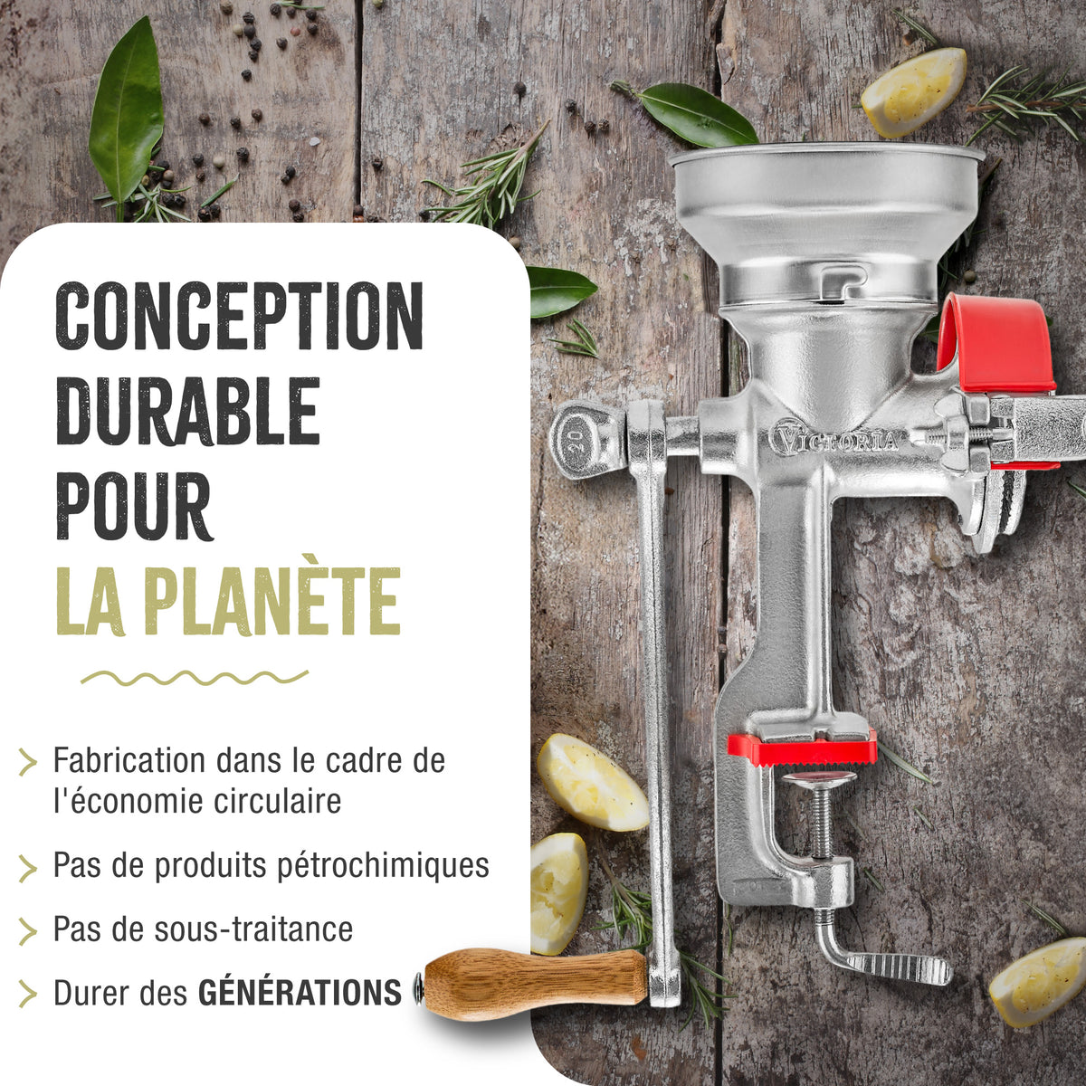 Moulin à Grains Manuel en Fonte avec Trémie Basse