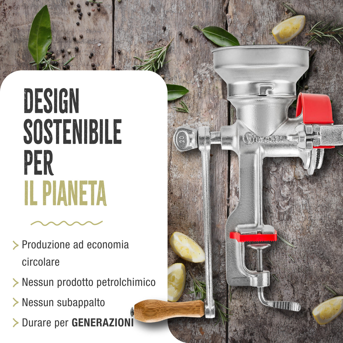 Mulino Manuale in Ghisa con Tramoggia Bassa