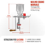 Mulino Manuale in Ghisa con Tramoggia Alta
