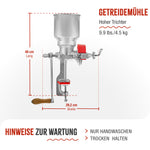 Getreidemühle Manuelle Gusseiserne Hoher Trichter