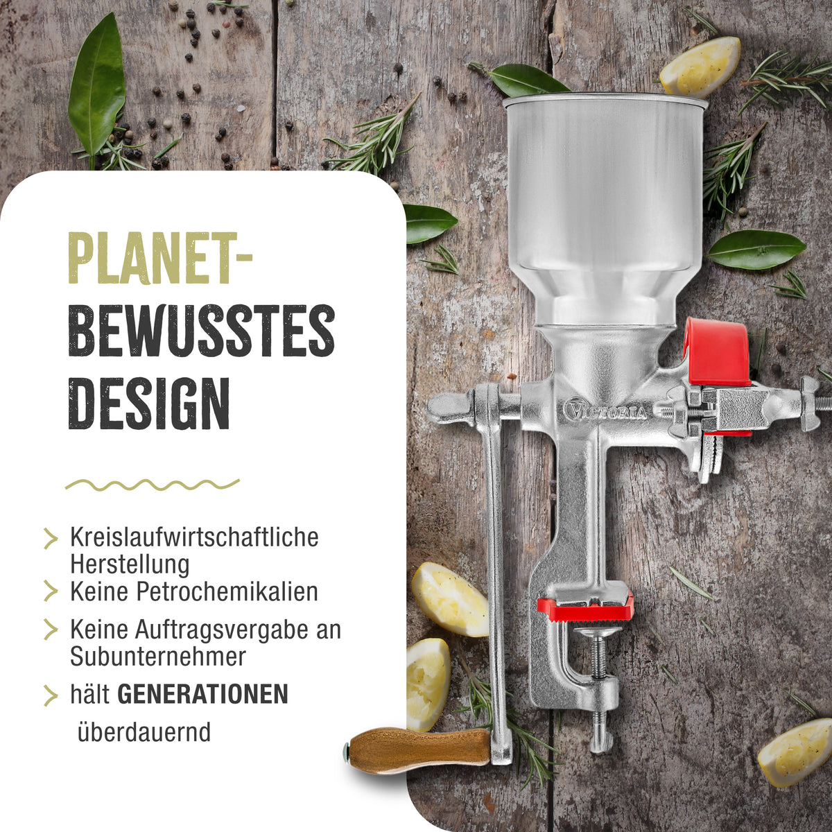 Getreidemühle Manuelle Gusseiserne Hoher Trichter