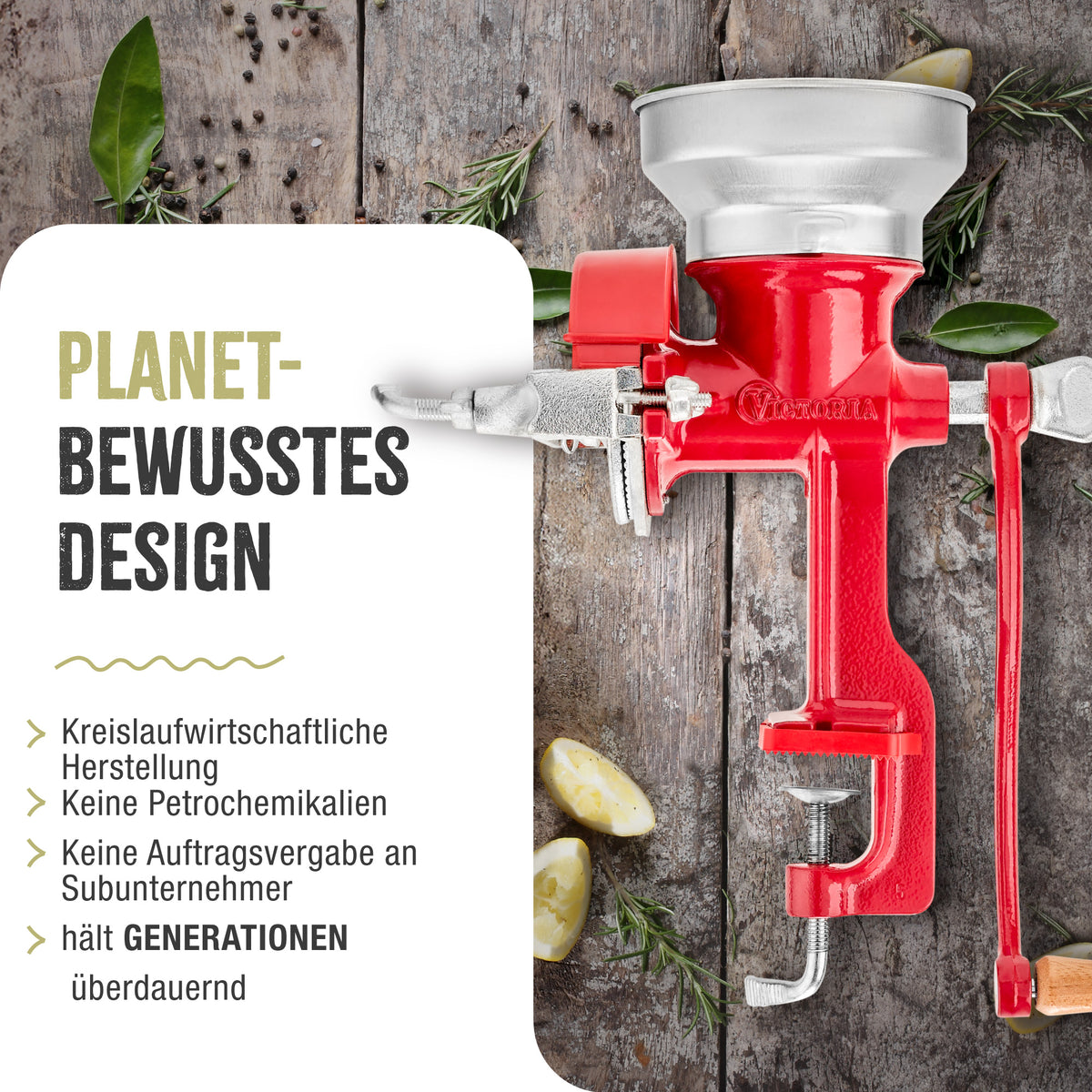 Getreidemühle Manuelle Gusseiserne Niedriger Trichter Rot