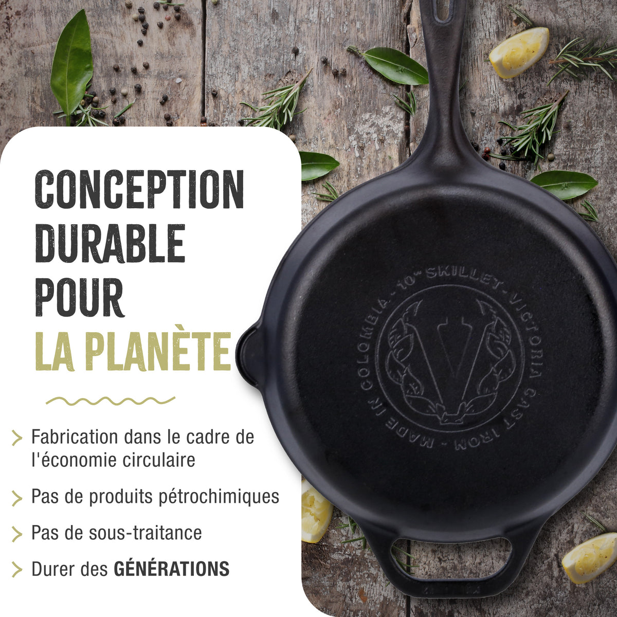 Poêle en Fonte Assaisonné Ø30 cm