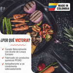 Sartén Grill Hierro Fundido Curado 25x25cm