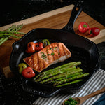 Sartén Grill Hierro Fundido Curado 25x25cm