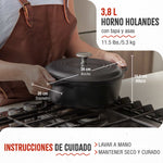 Horno Holandés Hierro Fundido Curado 3.8L