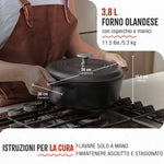 Forno Olandese Pentola in Ghisa Stagionata 3.8 L
