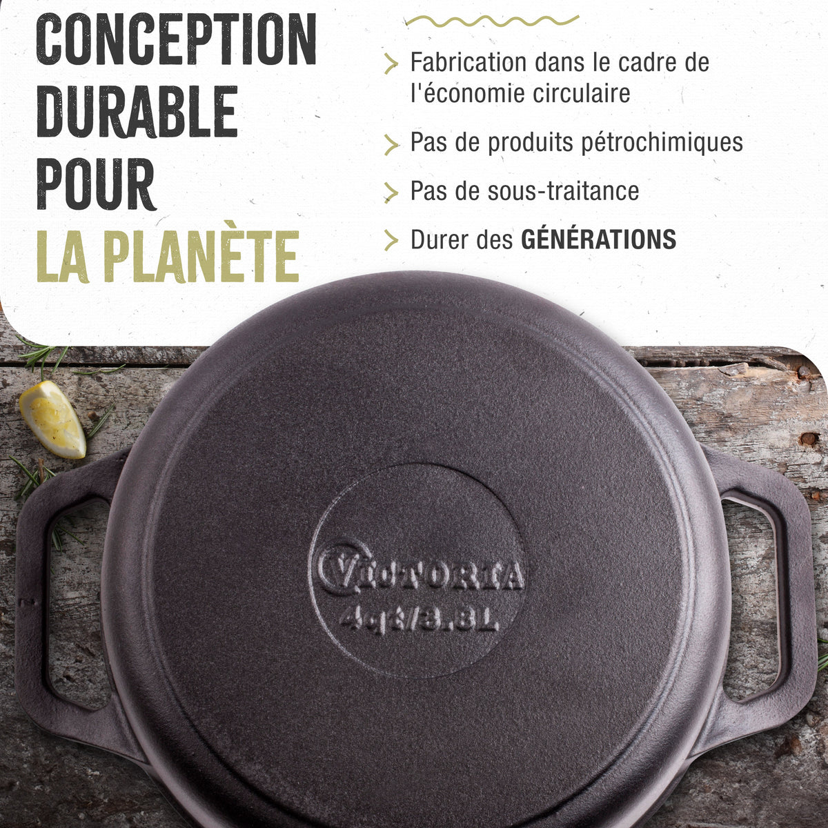 Cocotte en Fonte Assaisonnée 3.8 L