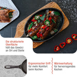 Fajita-Pfanne Gusseisen Eingebrannte 25x18 cm